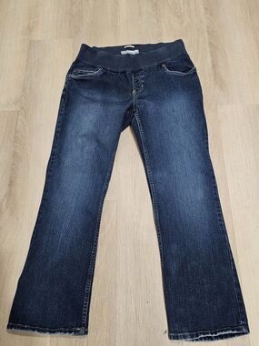 Old Navy Maternity Jeans L Dark Wash Bootcut StreDark Blue Flare Jeans for Women